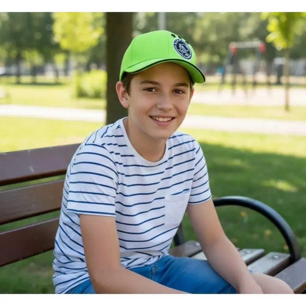 Ajax Amsterdan Kids Hat Cap Snapback Green Florescent Ajustable